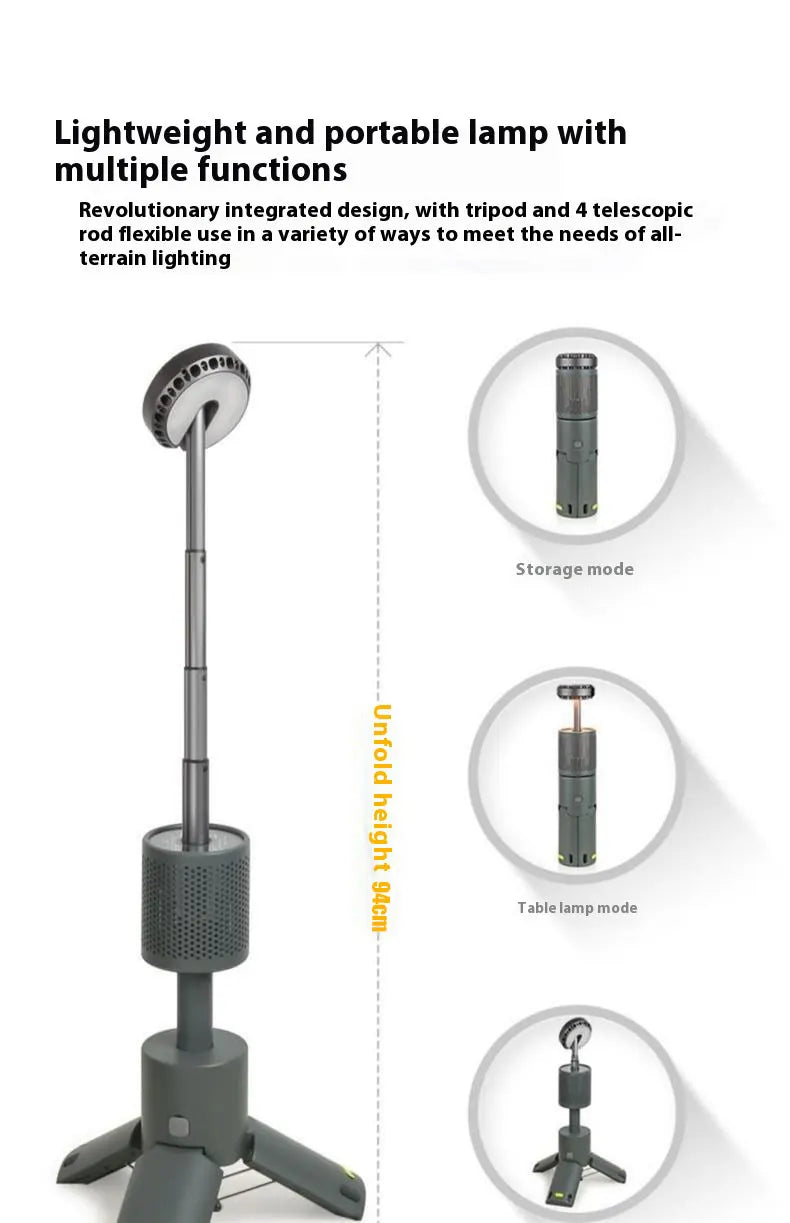 Folding Camping Light Portable Telescopic Lanterns Built-in 10000mAh Outdoor Waterproof Magnetic Lamp With Triangle Stand Base