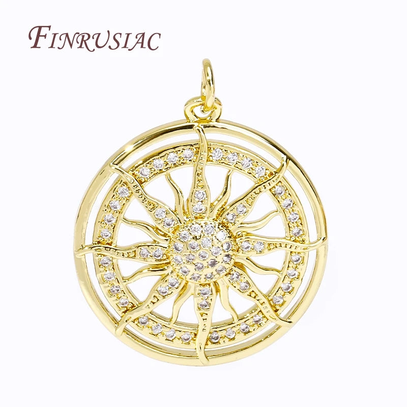 Trendy Sun Charms Pendants 18K Gold Color Pendant For Jewelry Making DIY Accessories Wholesale