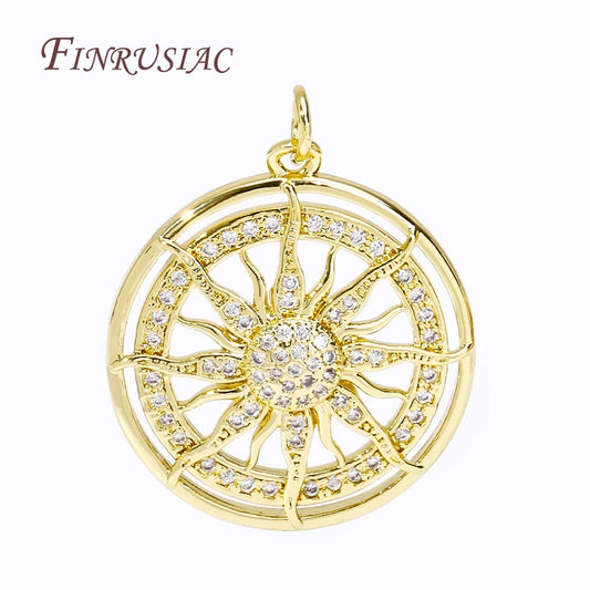 Trendy Sun Charms Pendants 18K Gold Color Pendant For Jewelry Making DIY Accessories Wholesale