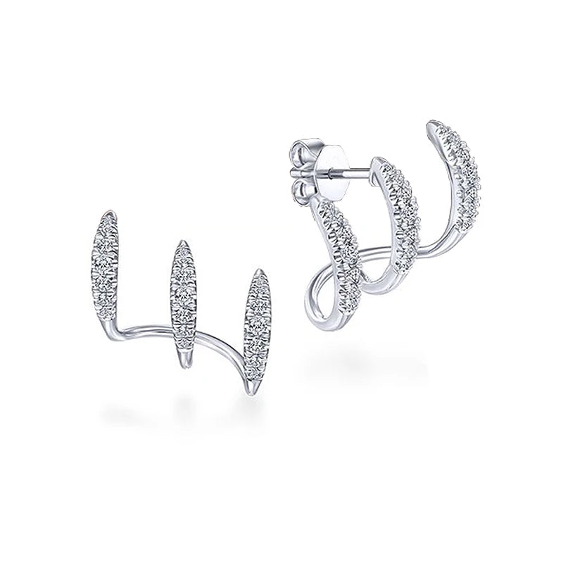 2023 New Silver Color Claws Stud Earrings with Crystal AAA CZ Stone Modern Design Fashion Versatile Accessories Women Jewelry