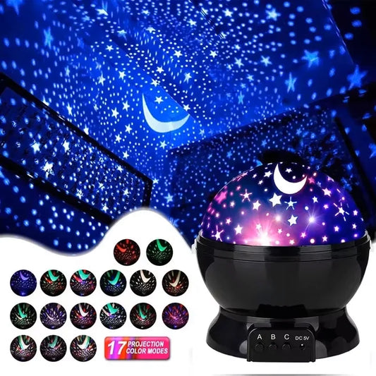 GGbingo LED Starry Night Light Rotating High Capacity 500mAH Lithium Battery Starry Sky Projection Light Bedroom Decorations.