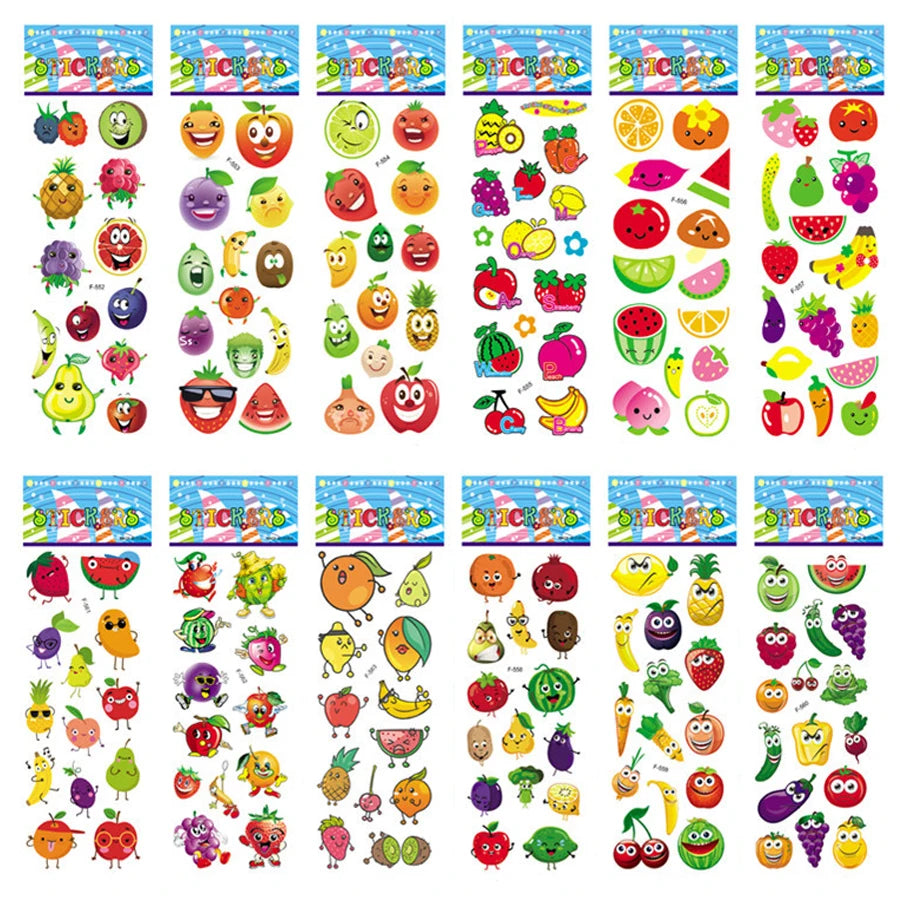 5 Sheets Kids Stickers Puffy Stickers for Children Birthday Christmas New Year Gift for Girl Boy Scrapbooking Cartoon Stickers