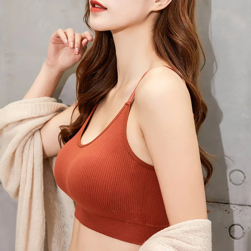 Sexy Underwear Women Gather No Steel Ring Lingerie Bra Tube Top Wrapped Chest Beauty Back Actival Cotton Thin Section Tube Top