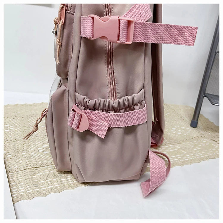 Cute Women Backpacks Waterproof Multi-Pocket Nylon School Backpack for Student Female Girls Kawaii Laptop Book Pack Mochilas