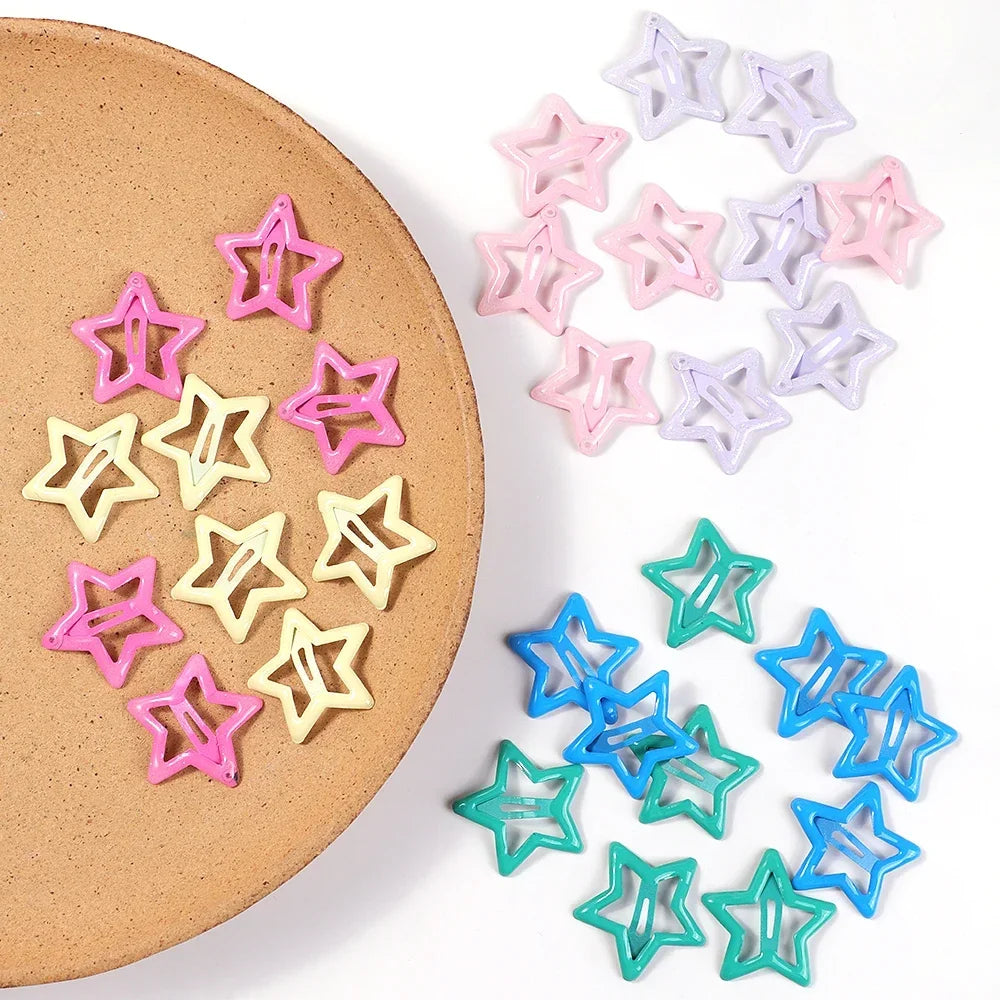 20pcs/set Lovely Colorful Star BB Hair Clips for Baby Girls Y2K Cute Metal Hairpins Barrettes Headwear Kids Hair Accessories