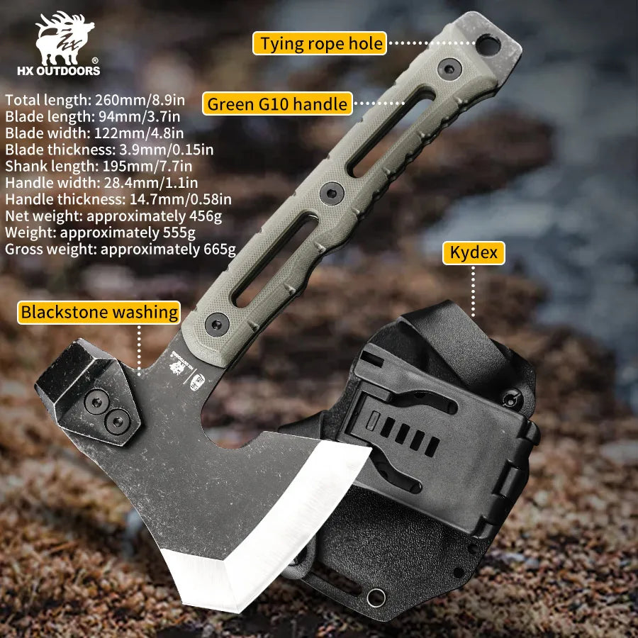 HX OUTDOORS Tactical Axe Tomahawk Stainless Steel Outdoor Tool, Hunting Camping Survival Axes Hand Tool Fire Axe ,Hatchet Axes