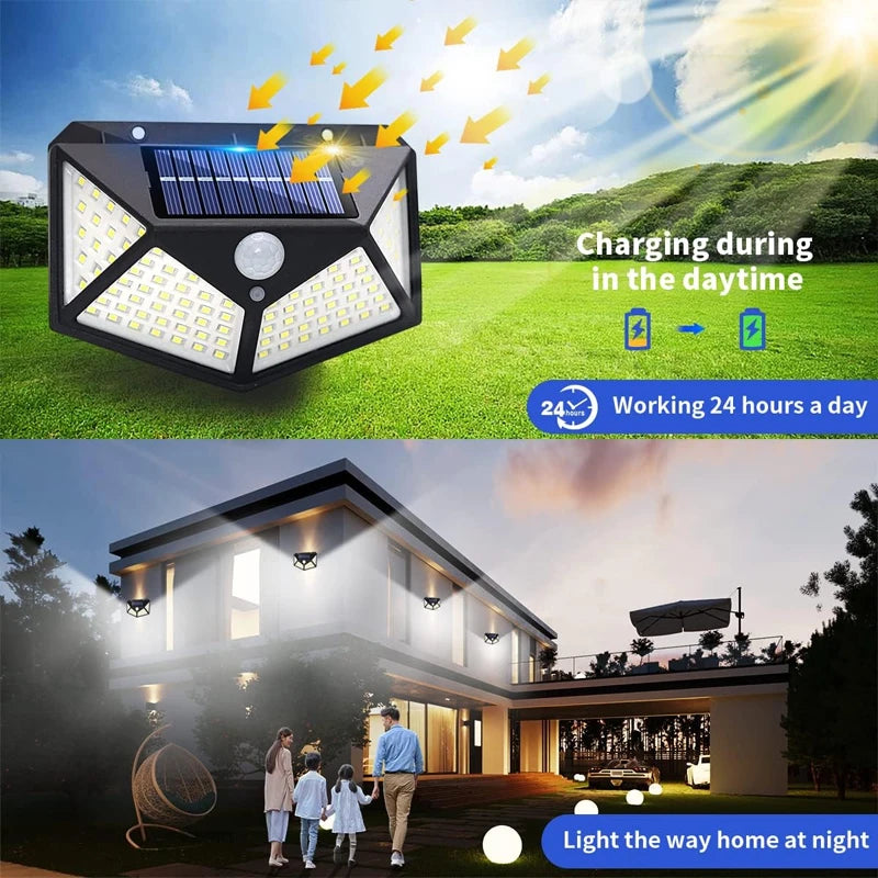 Solar Outdoor Lights Waterproof Motion Sensor Wall Lamp With Reflective Light Easy To Install Suitable For Outdoor Terraces