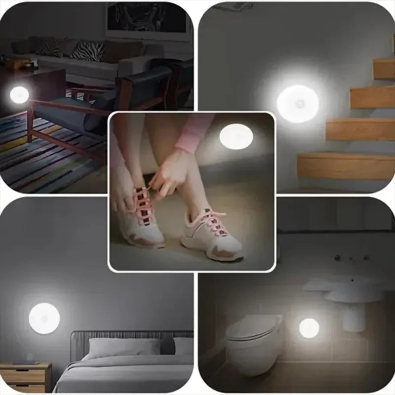 LED Smart Human Body Sensor Night Lights Emergency Automatic Lighting USB Charging Wireless Magentic Suction LED Cabinet Lights