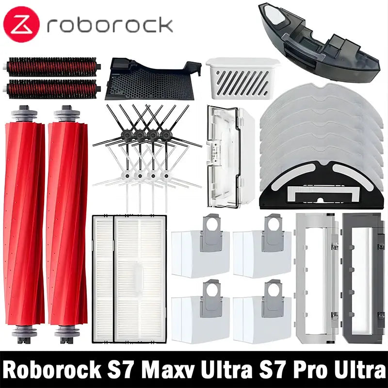 Roborock S7 Maxv Ultra S7 Pro Ultra Robot Vacuum Accessories Main Side Brush Mop Hepa Filter Dust Bag Cleaning Rolling Brush