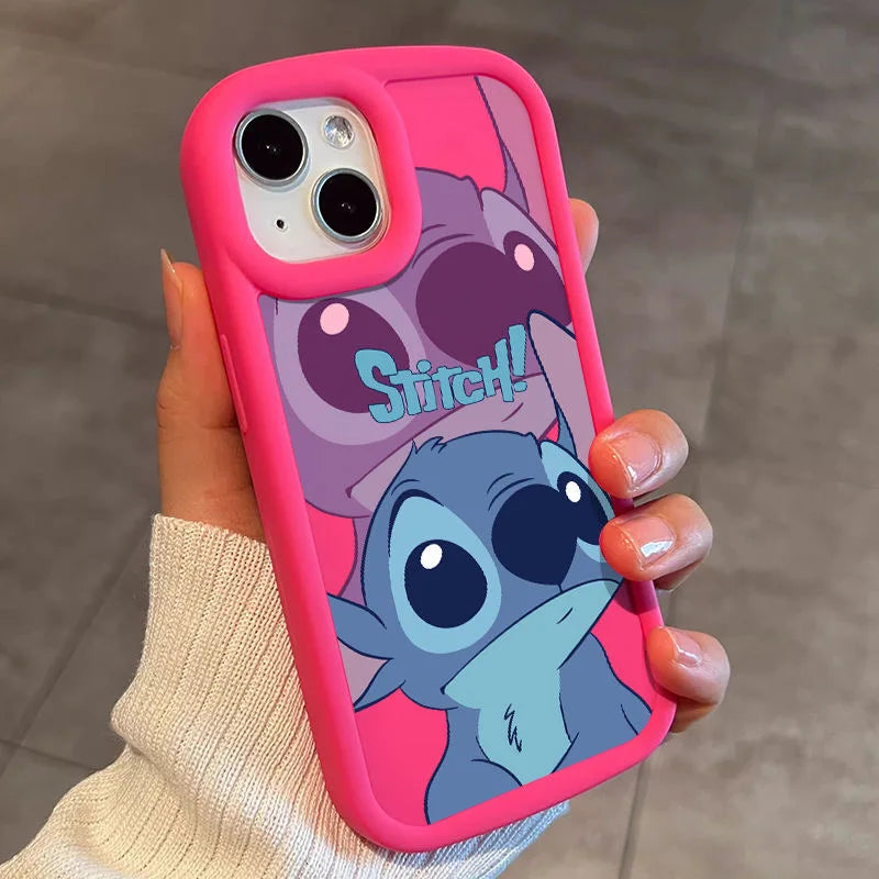 Stitch Love Big Eye Cute Phone Case For iPhone 16 15 14 13 12 11 Pro Max 7 8Plus XR XS Max Lovely Anti Fall Kawaii Cover Cartoon