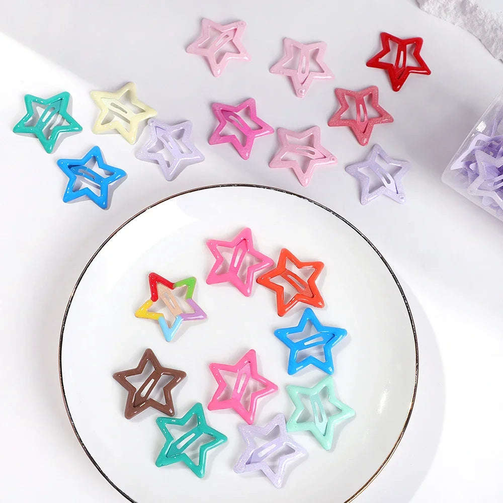 20pcs/set Lovely Colorful Star BB Hair Clips for Baby Girls Y2K Cute Metal Hairpins Barrettes Headwear Kids Hair Accessories