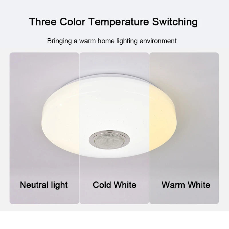 MARPOU RGB Ceiling Lamps  Smart Modern Ceiling Lighting AC 220V Music Remote Application Control Bluetooth Speaker Indoor Decor