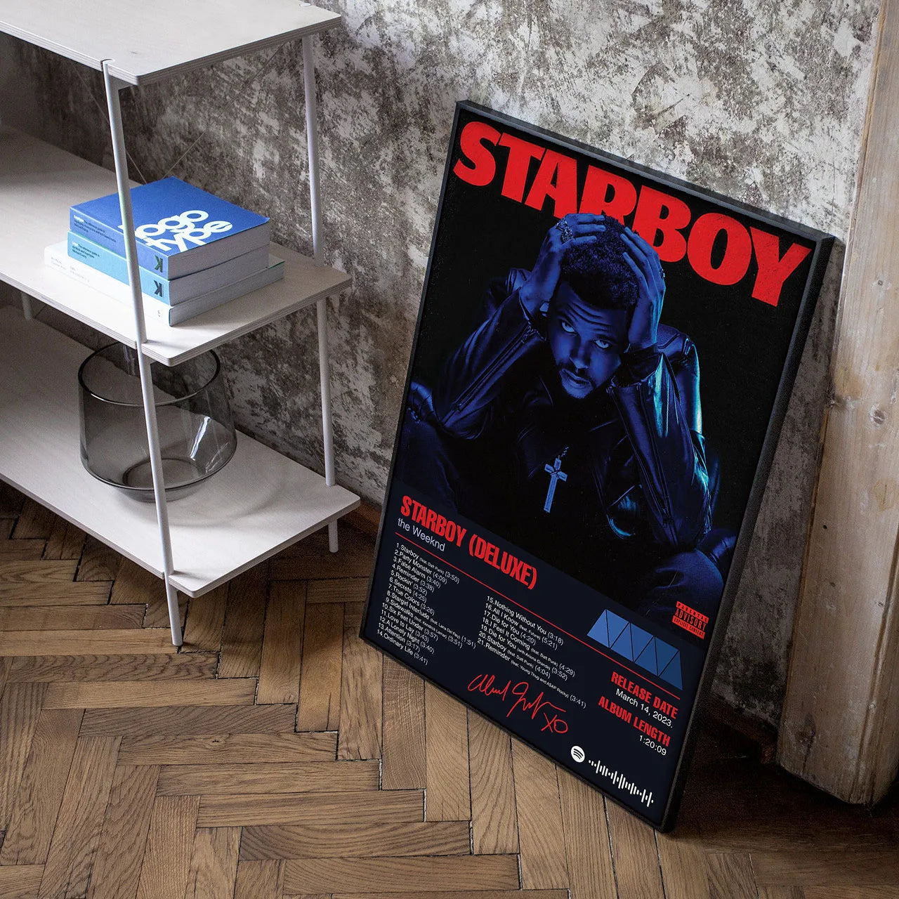 Music Hot Album Star The Weeknd Starboy Poster Hip Hop Posters for Living Room Canvas Painting Art Home Wall Decor Picture