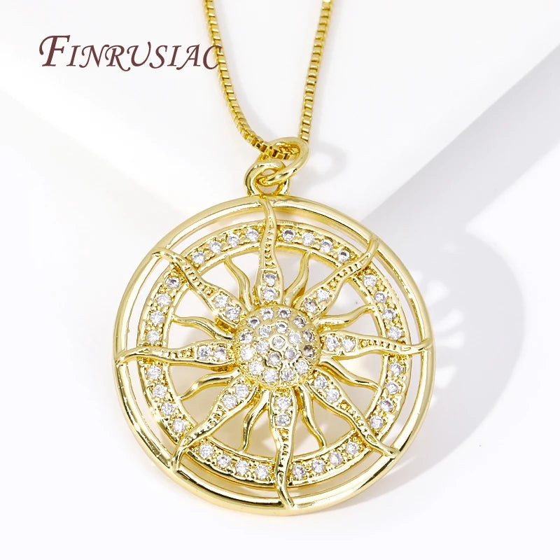 Trendy Sun Charms Pendants 18K Gold Color Pendant For Jewelry Making DIY Accessories Wholesale