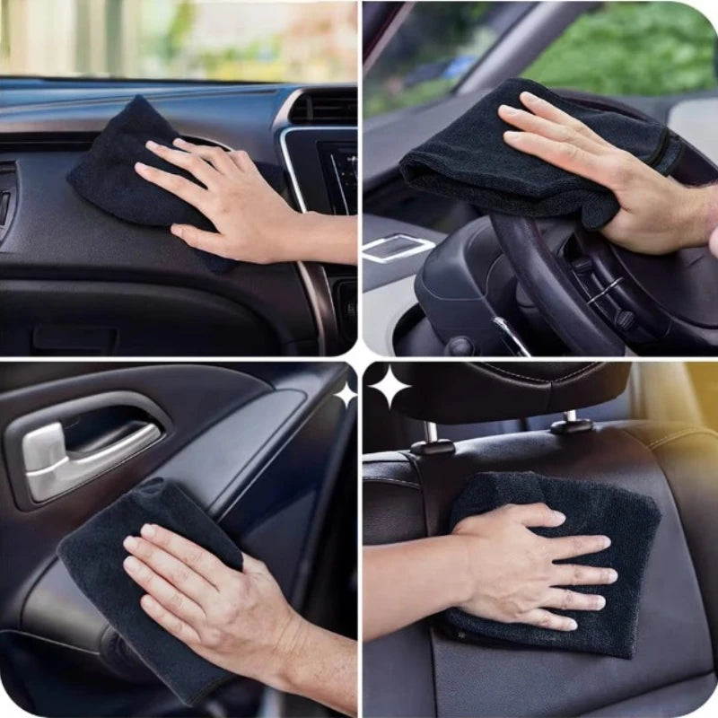 5/3/1pcs Thicken Microfiber Car Cleaning Towels Soft Quick Drying Windows Mirrors Wiping Rags Home Double Layer Clean Cloths