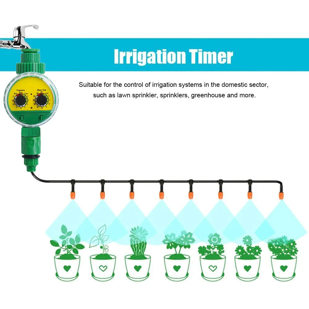 Green Outdoor Plastic Garden Electronic Automatic Watering Hose Irrigation Timer Faucet Water Hose