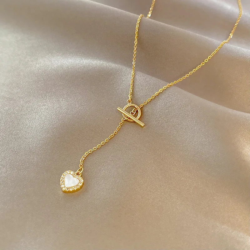 XIYANIKE 316L Stainless Steel Gold Color Love Heart Necklaces For Women Chokers 2021Trend Fashion Festival Party Gift Jewelry