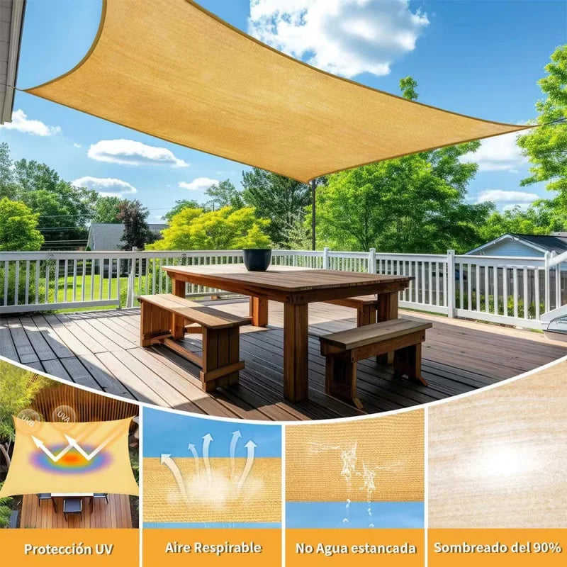 Beige sunshade net Wrap-around perforated sunshade cloth thickened heat insulation net Summer outdoor shade sun screen