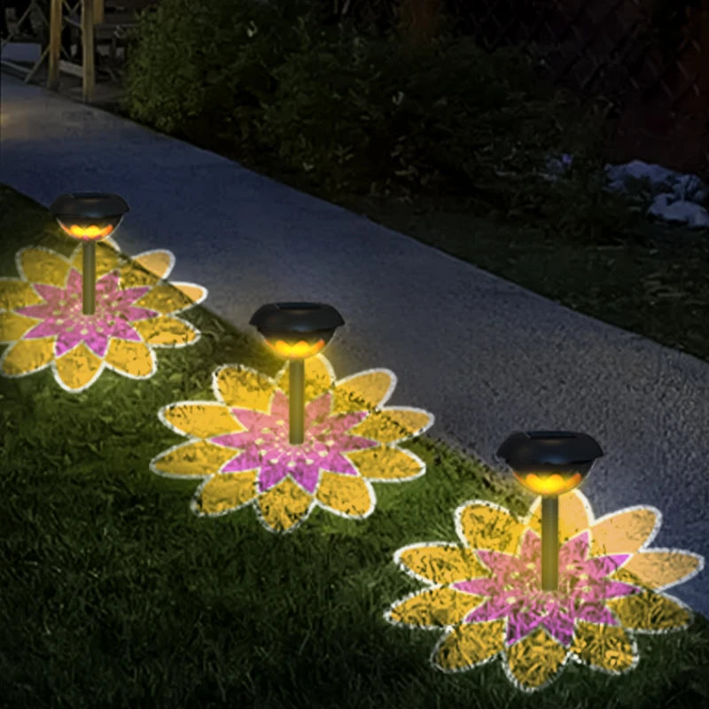 Solar Projection Lamp Desktop Lawn Lights Outdoor Waterproof Garden Courtyard Lamp Landscape Ground Insertion Light Garden Decor