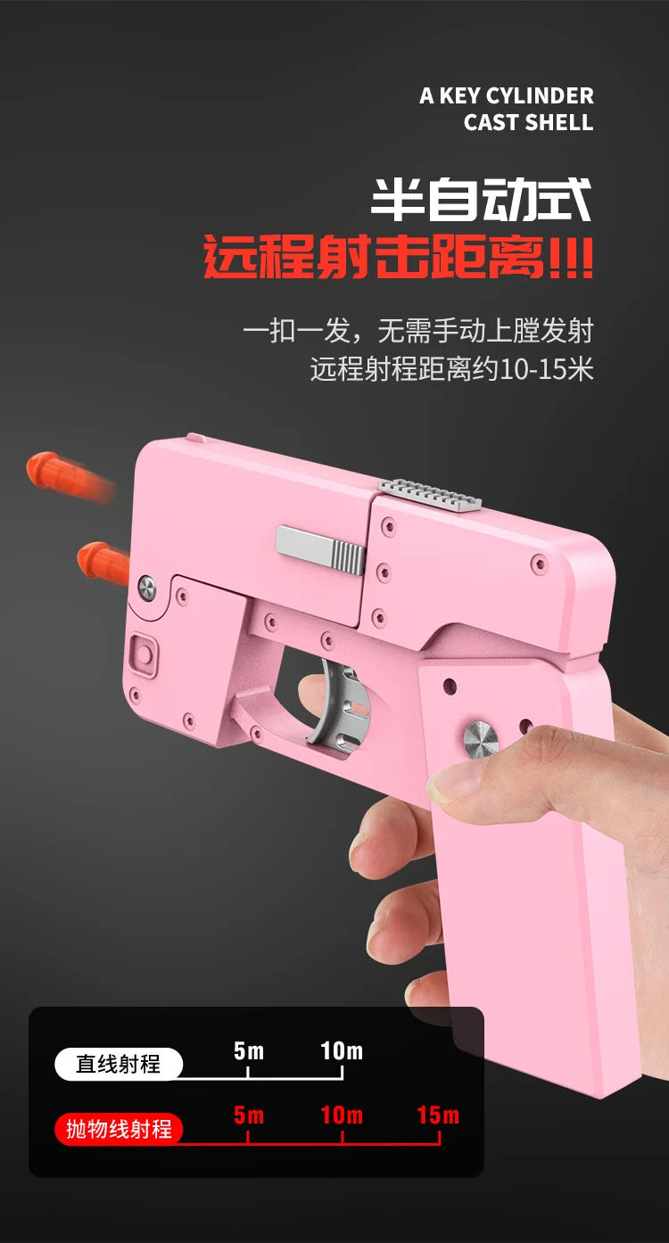 Folding Gun IC380 Toys Pistol Mobile Phone Model Bullet Soft Ammo Shelling Cool Phone 14Pro Max Gift Outdoor Game Sports Toy Gun