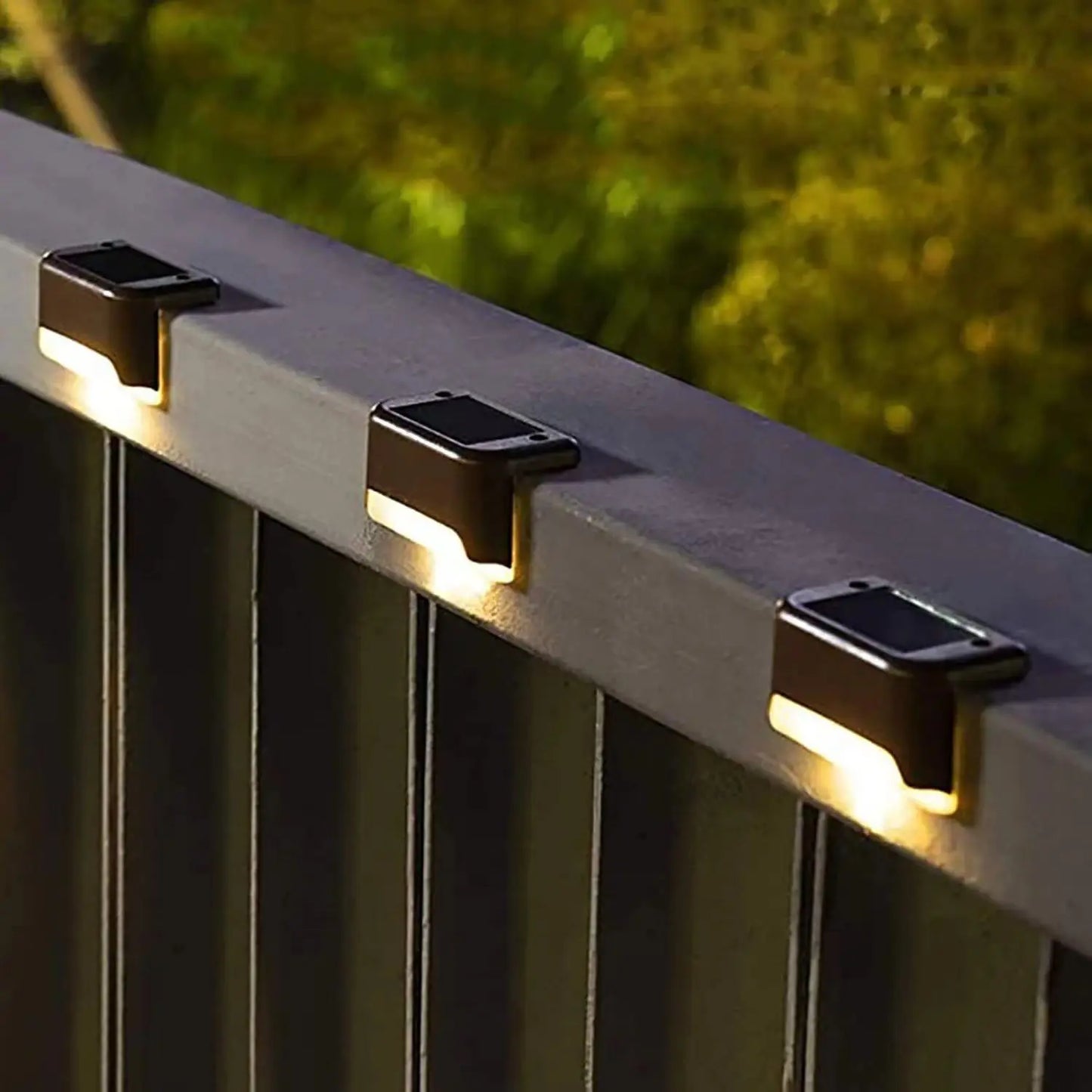 4Pack LED Solar Stair Light Lamp Waterproof Passage Courtyard Guardrail Step Night Light for Outdoor Garden Borders Terrace