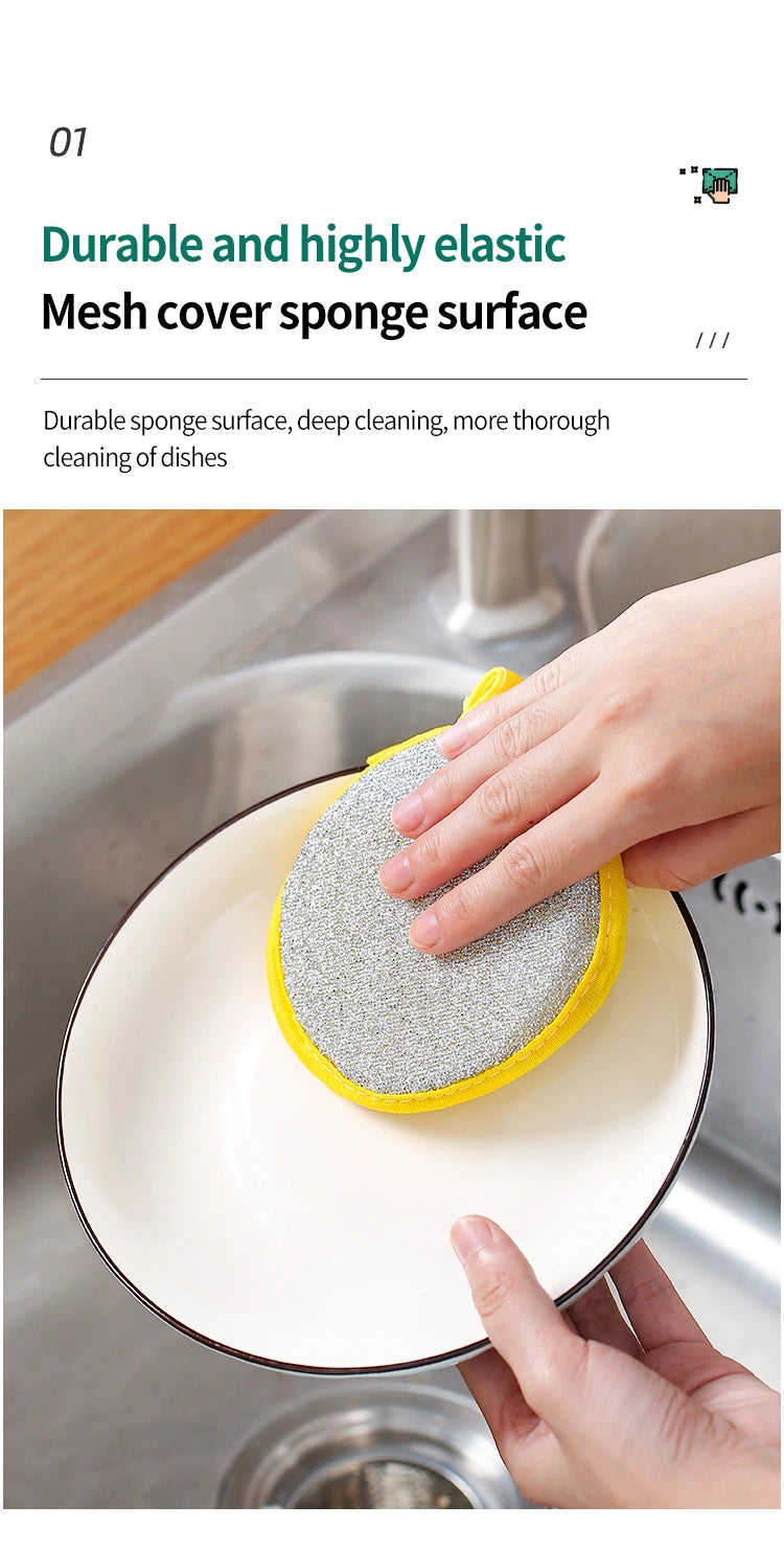 Dishwashing Sponge Reusable Washable Sponges Double Side Magic Sponge To Wash Dishes Useful Things for Kitchen Clean Tools