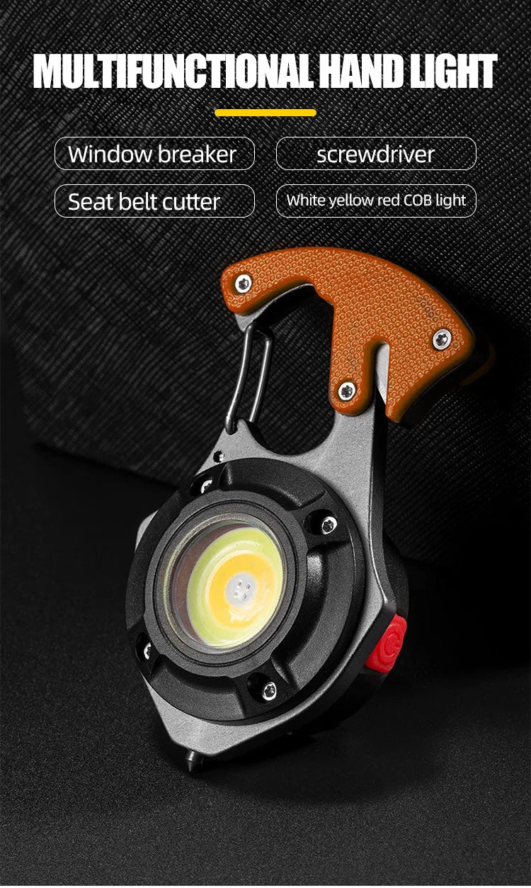 Portable Mini Multi-Function Keychain Light Maintenance Light Outdoor Camping Rechargeable Flashlight Cob Work Light