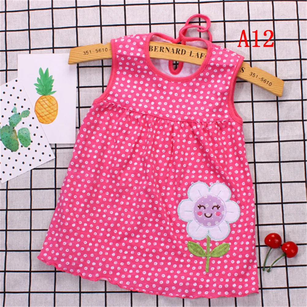 0-24M New borns Cotton Flower Sleeveless Dresses Baby Girls Summer Multi Pattern Clothes Kids Princess Dress for 0-2Y Children