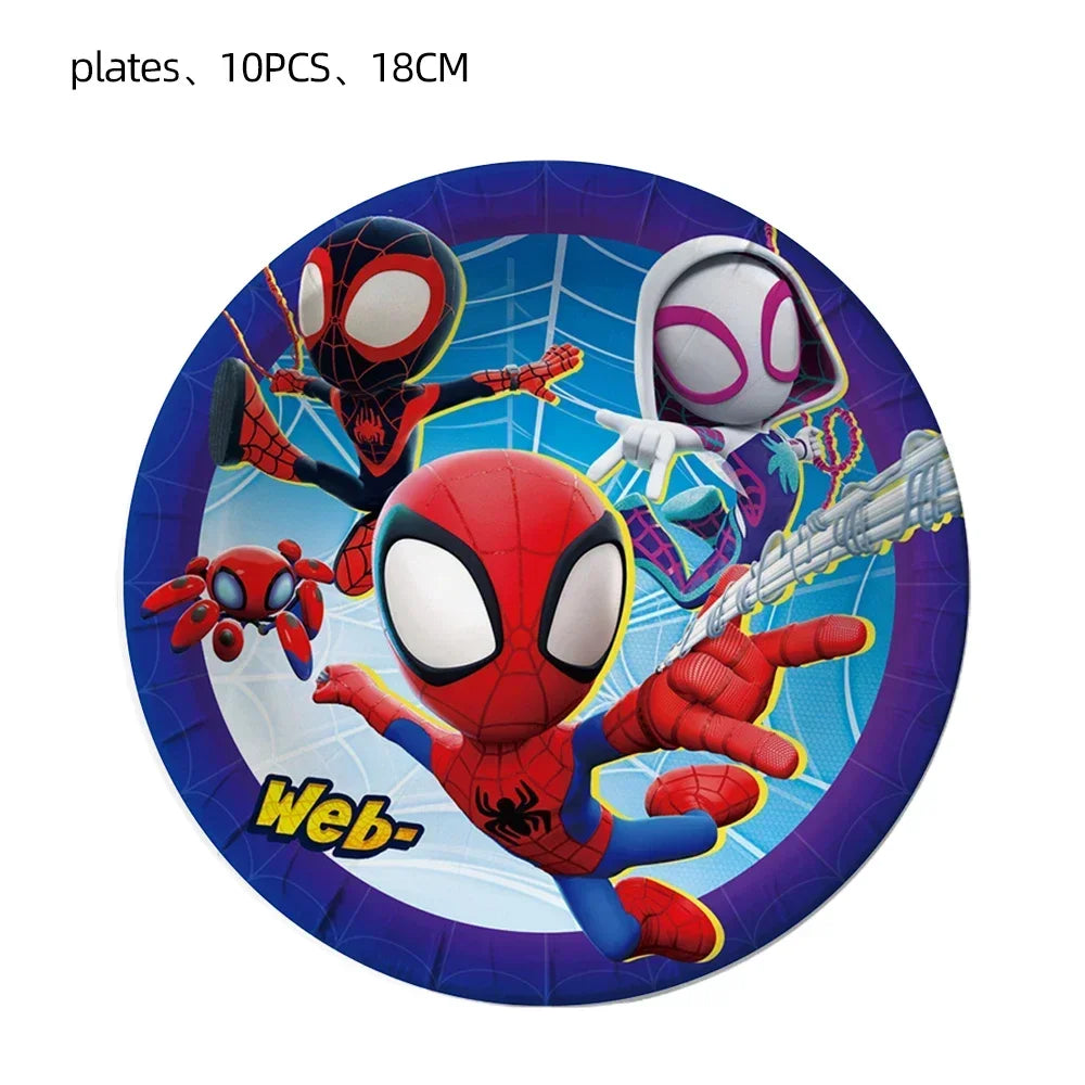 Marvel Birthday Party Tableware Paper Plate Decorations Disposable Tableware Set Supplies Spider-Man and His Best Friends