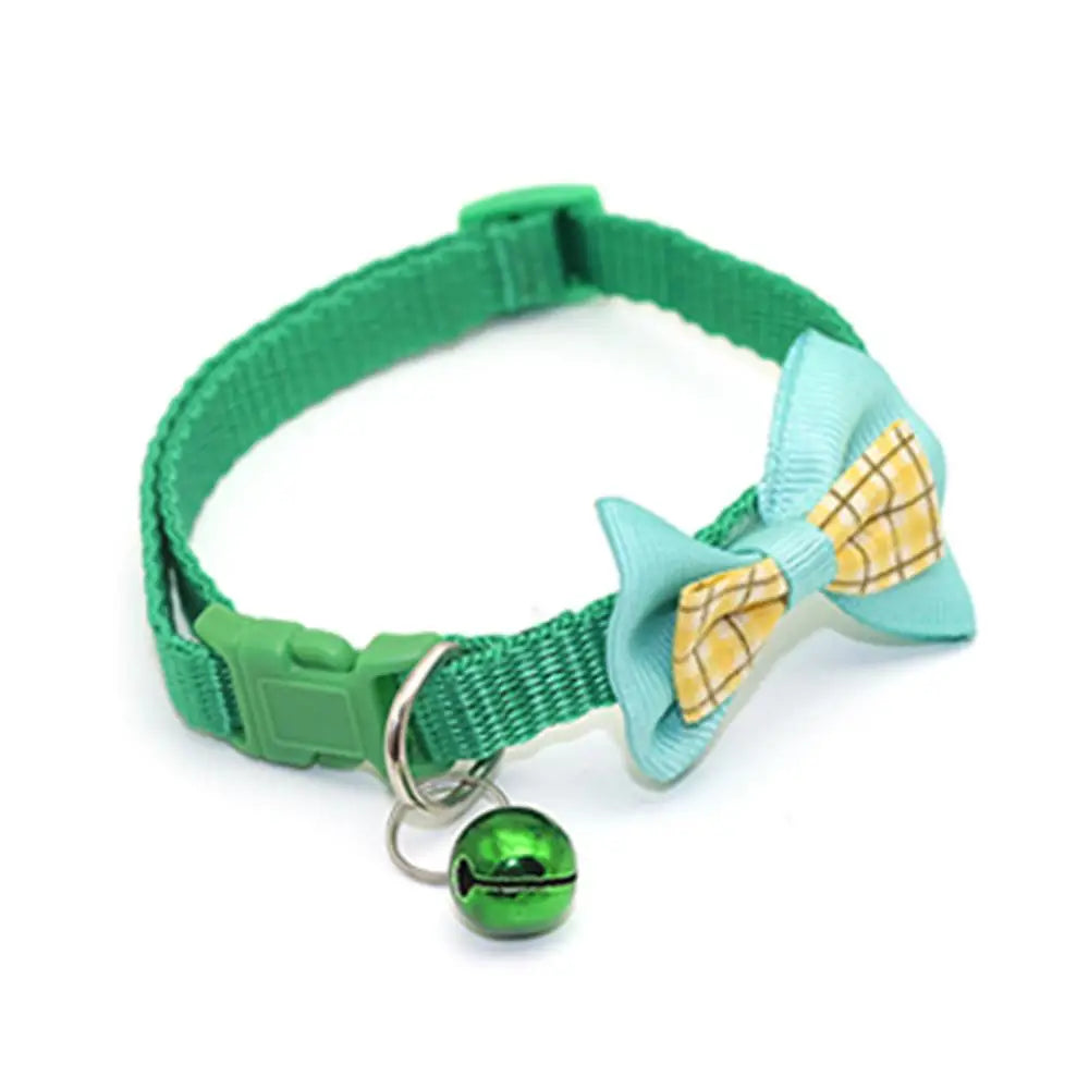 10-1PCS Pet Collars Pet Bow Bell Collars Cute Cat Collars Pet Supplies Multicolor Adjustable Pet Dressing Tool Pet Accessories