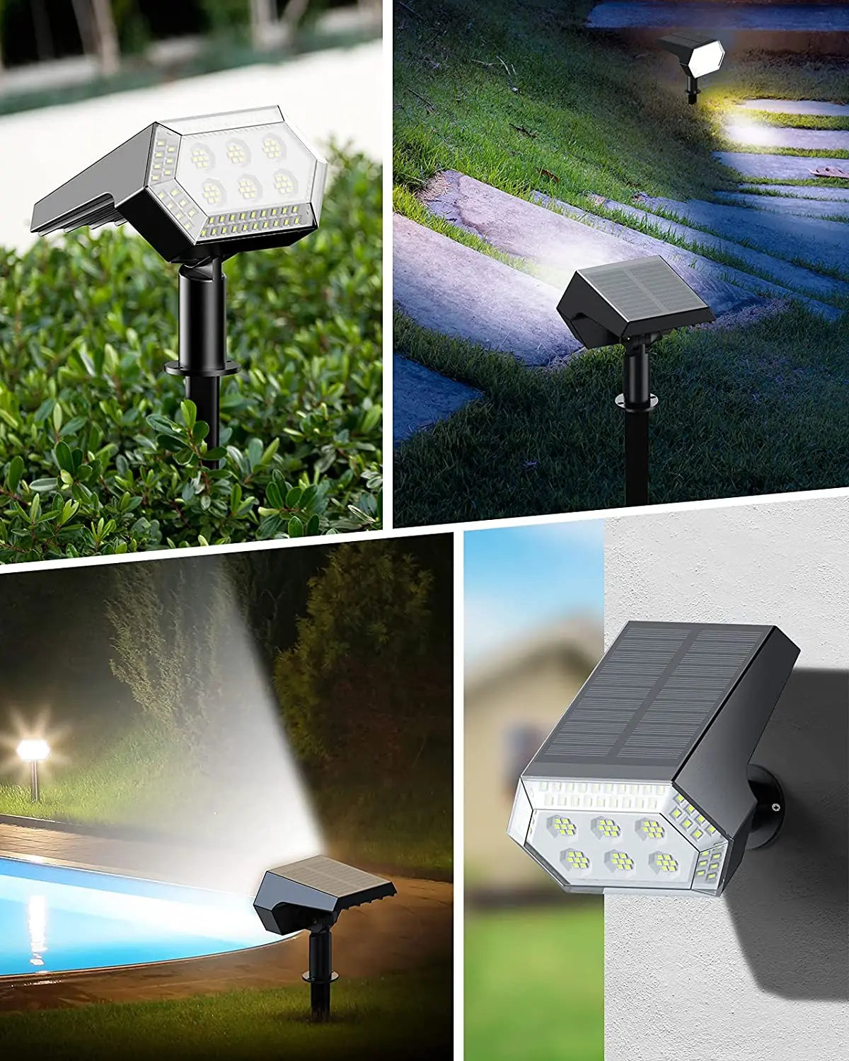 108 LED Outdoor Solar Lights Solar Spot Lights Landscape Spotlights 92 LED Adjustable garden decoraction warm white lamp IP65