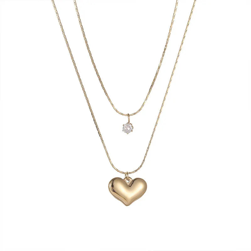 XIYANIKE 316L Stainless Steel Gold Color Love Heart Necklaces For Women Chokers 2021Trend Fashion Festival Party Gift Jewelry