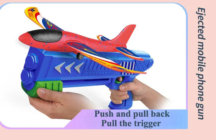 Kids 24/34cm Foam Plane Launcher Outdoor Toy for Boys Sport Catapult Game Children Girl Birthday Xmas Gifts