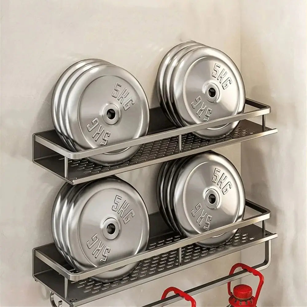 Bathroom Shelves Corner Shower Shelf Aluminum Wall Mount Shampoo Storage Rack Holders No Drill Kitchen Bathroom Accessories