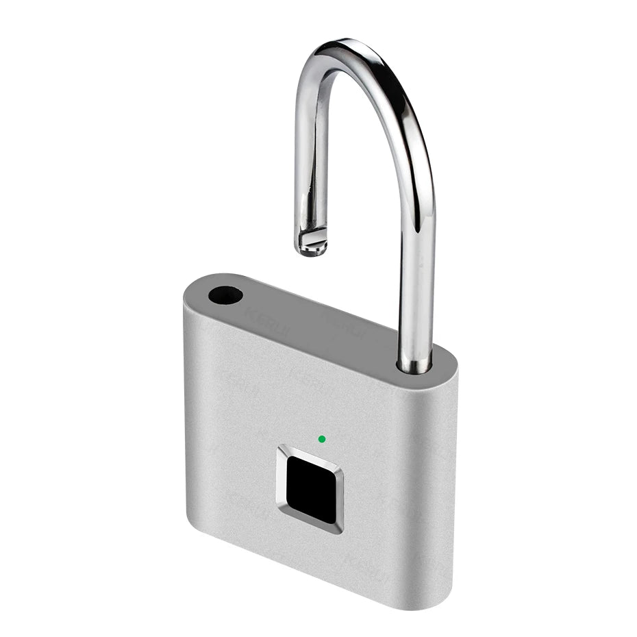 KERUI Keyless USB Charging Fingerprint Lock Smart Padlock Waterproof Door Lock 0.2sec Unlock Portable Anti-theft Padlock Zinc