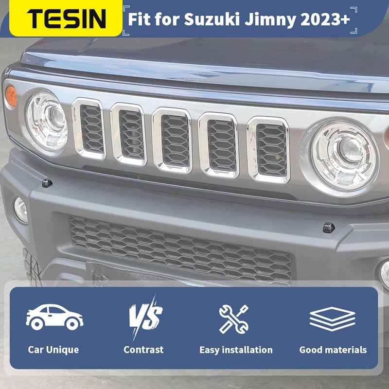 TESIN Headlight Cleaning Spray Nozzle Decoration Cover Headlight Washer Cap for Suzuki Jimny 2023 2024 Up Exterior Accessories