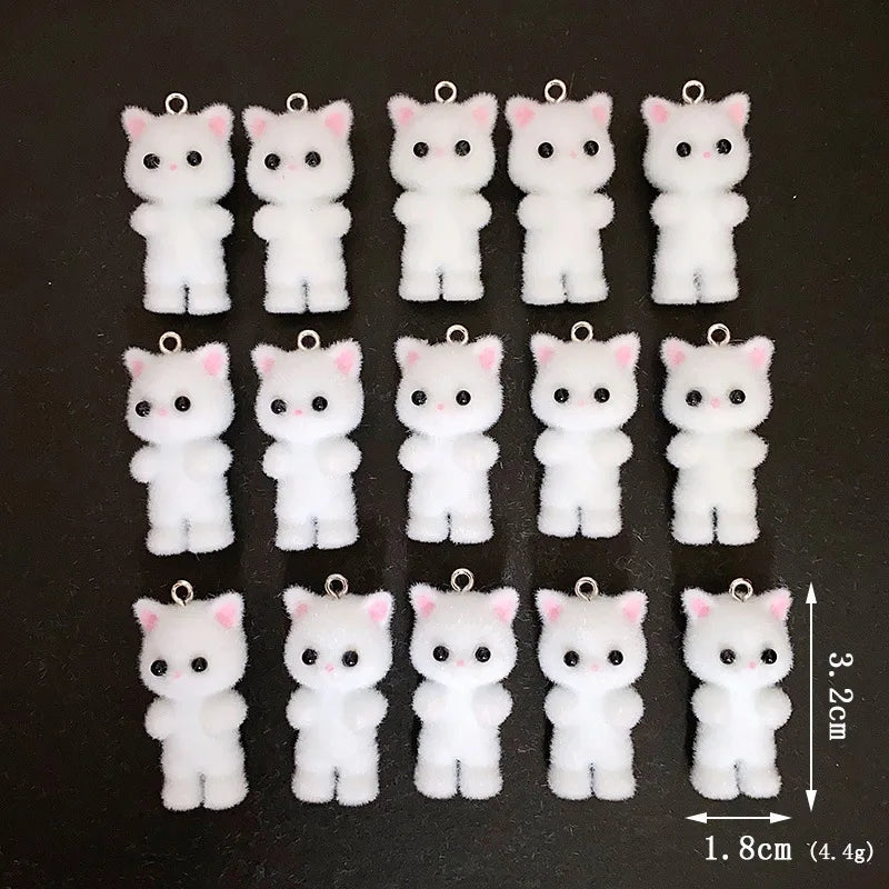 1pcs cute three-dimensional plush cat Pendant Charms for Necklace Bracelet Earrings Jewelry Making Diy Findings