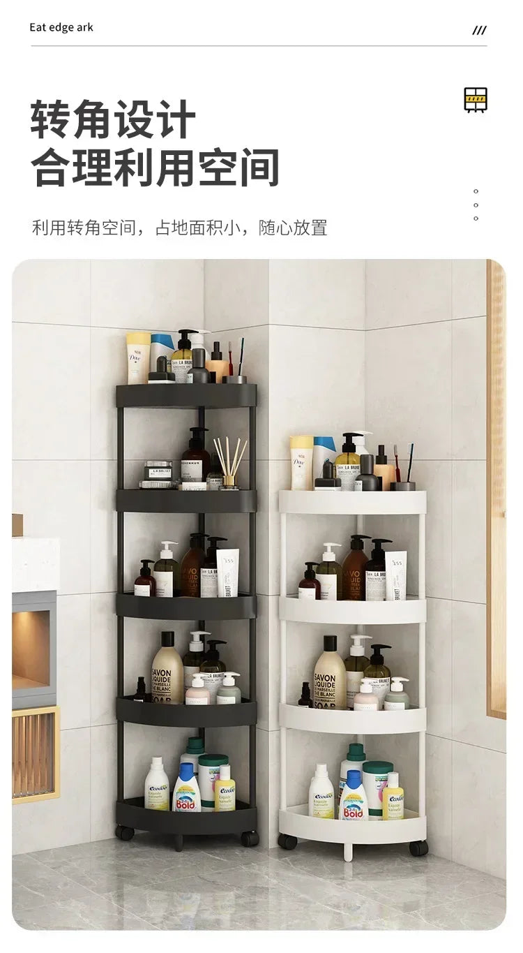 Punch-Free Triangle Storage Rack Floor Kitchen Corner Bathroom Bathroom Corner Multi-Layer Toilet Storage Rack