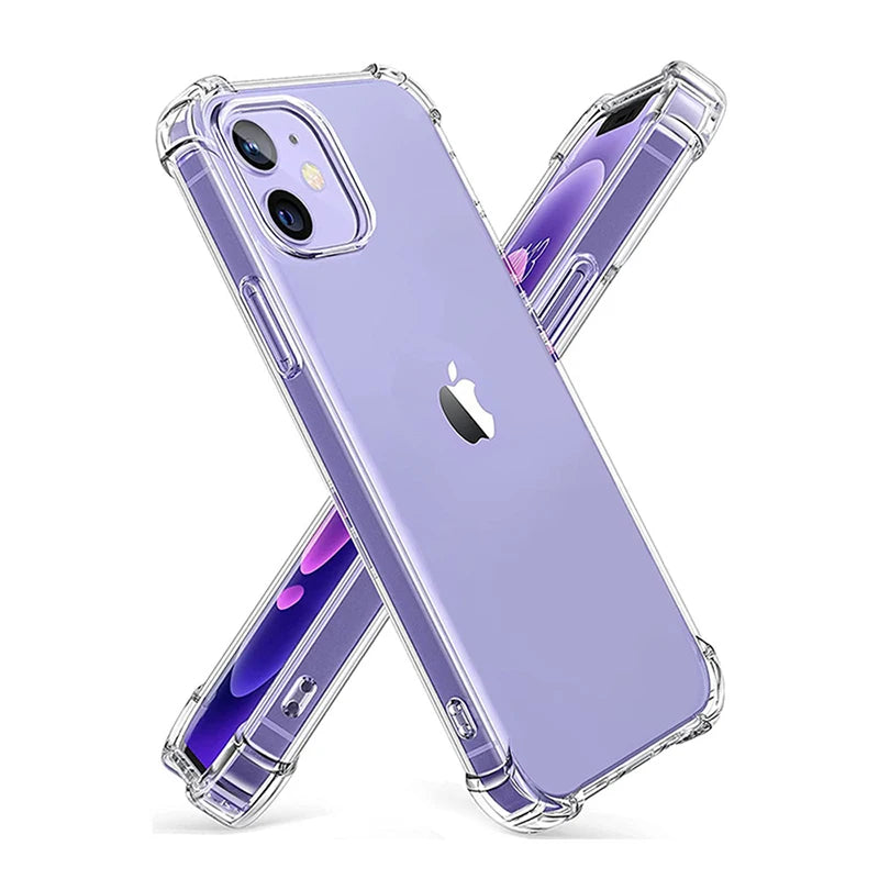 Shockproof Transparent Phone Case For iPhone 15 14 11 Pro Max 13 12 Mini 7 8 Plus X XR XS Soft Silicone Clear Bumper Accessories