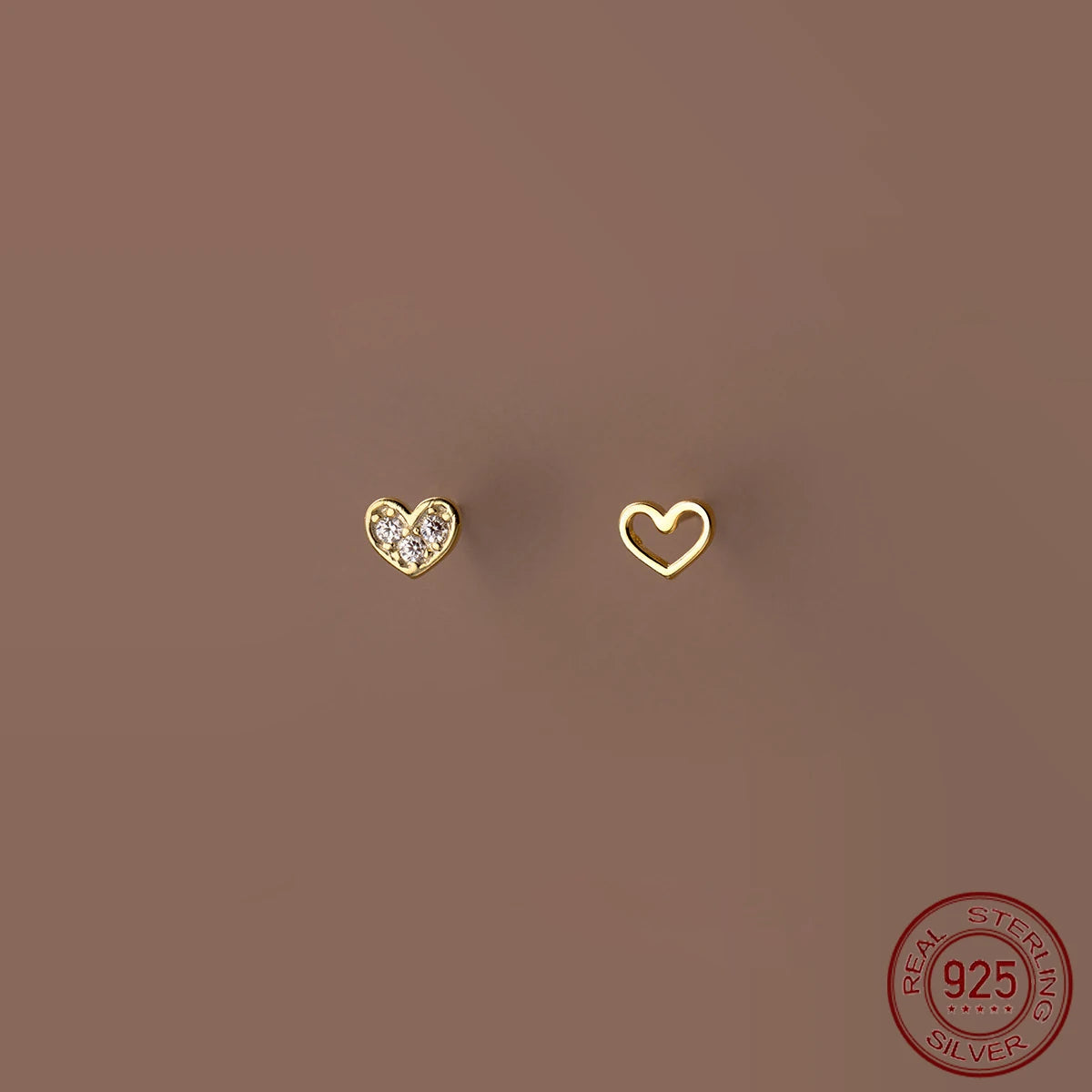 La Monada Womens Earrings Silver 925 Ear Piercing Small Hollow Heart 925 Silver Earrings For Women Silver Stud Earrings Girl