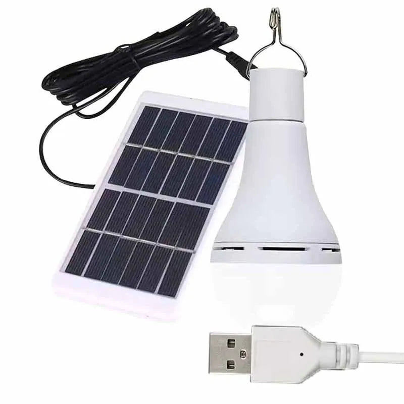 LED Solar Bulb with Hook Light Outdoor Waterproof Camping Solar Lamp Energy Saving Bulb Garden Courtyard Path Light