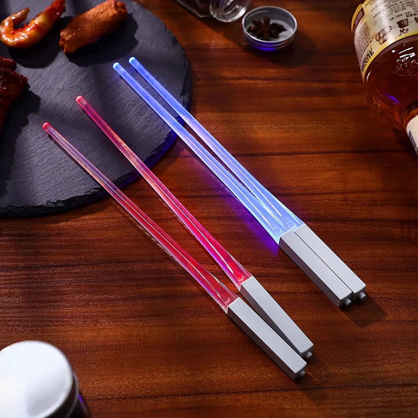 1 Pair StarWar Theme LED Lightsaber Luminous Chinese Chopsticks Reusable Washable Detachable Sushi Chopsticks Kitchen Tableware