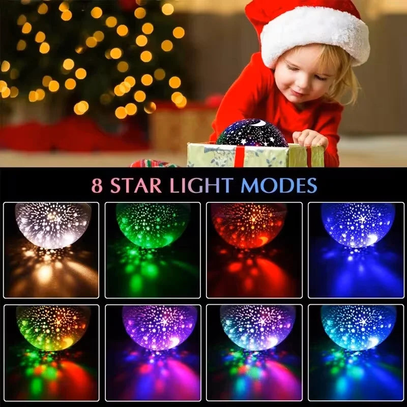 GGbingo LED Starry Night Light Rotating High Capacity 500mAH Lithium Battery Starry Sky Projection Light Bedroom Decorations.