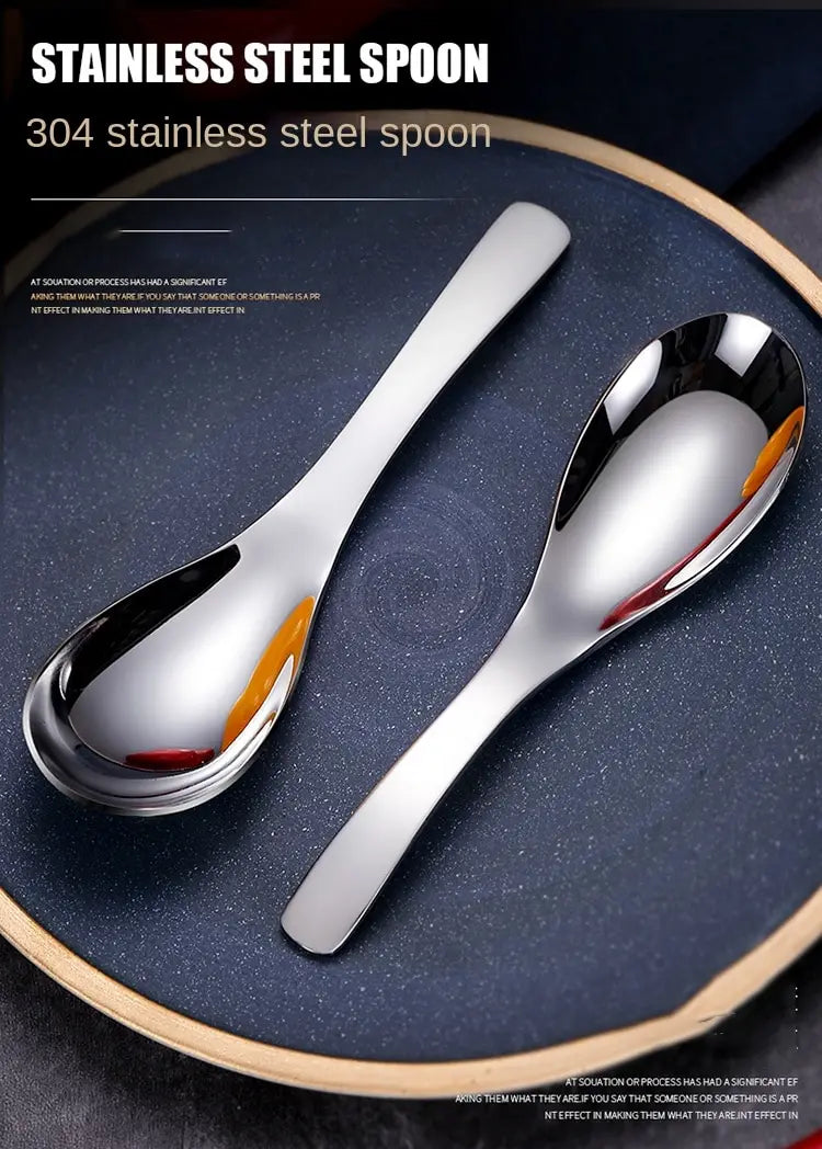 5pcs 304 Stainless Steel Spoons Dinner Spoon Spoons Thickened Coffee Spoon Dessert Spoon Kitchen Tableware Set