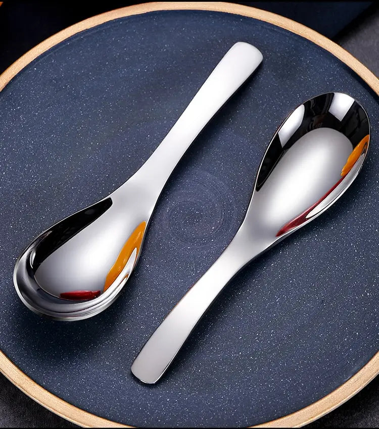 5pcs 304 Stainless Steel Spoons Dinner Spoon Spoons Thickened Coffee Spoon Dessert Spoon Kitchen Tableware Set