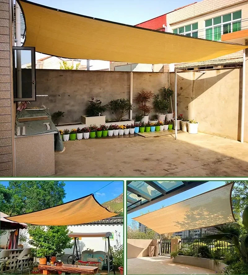 Beige sunshade net Wrap-around perforated sunshade cloth thickened heat insulation net Summer outdoor shade sun screen