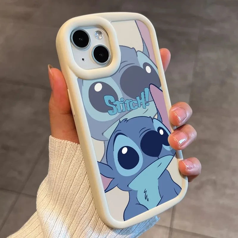 Stitch Love Big Eye Cute Phone Case For iPhone 16 15 14 13 12 11 Pro Max 7 8Plus XR XS Max Lovely Anti Fall Kawaii Cover Cartoon