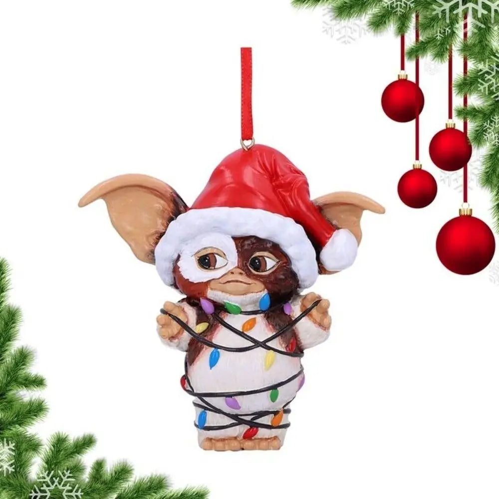 Gremlins Santa Hat Hanging Christmas Tree Decoration Pendant Cute Puppy Acrylic Ornament Christmas Gift Festive Party Supplies