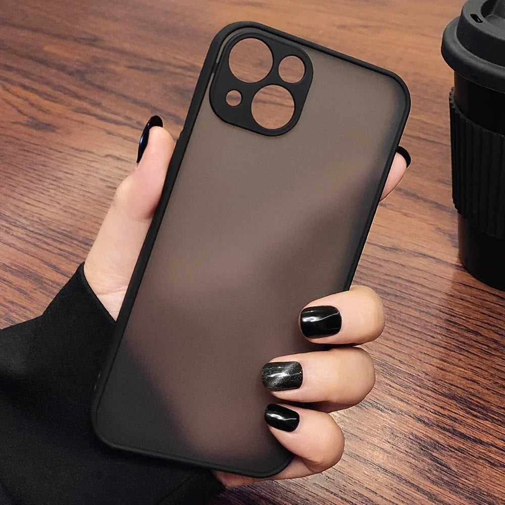 Luxury Shockproof Matte Phone Case For iPhone 15 14 13 12 11 16 Pro Max XR XS X 7 8 Plus Bumper Transparent Cover