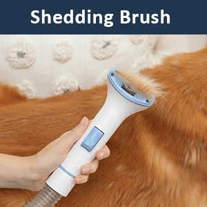 Pet Grooming Vacuum Use Conical 360-degree Air Intake Metal Mesh Design, Low Noise Pet Hair Vacuum with 5 Pet Grooming Tools